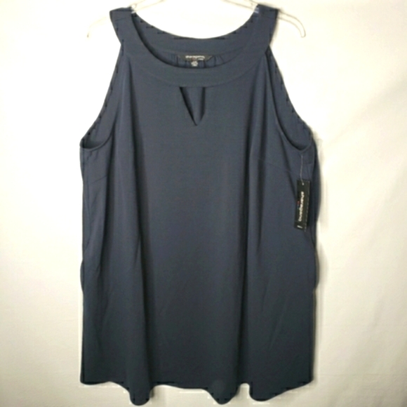 Sharagano Dress Sleeveless Navy Stretch Keyhole w/ Pockets A-Line Plus 22W NWT - Picture 14 of 14